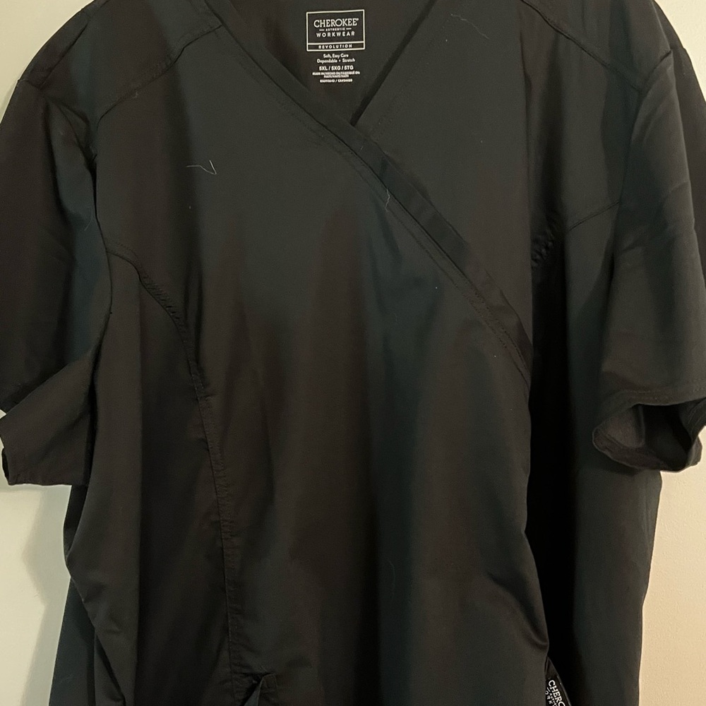 Cherokee V-Neck Black Scrub Top